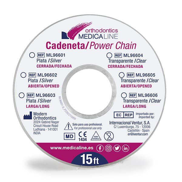 Cadeneta ML elástica Clear cerrada 2,3 mm